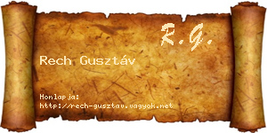 Rech Gusztáv névjegykártya
